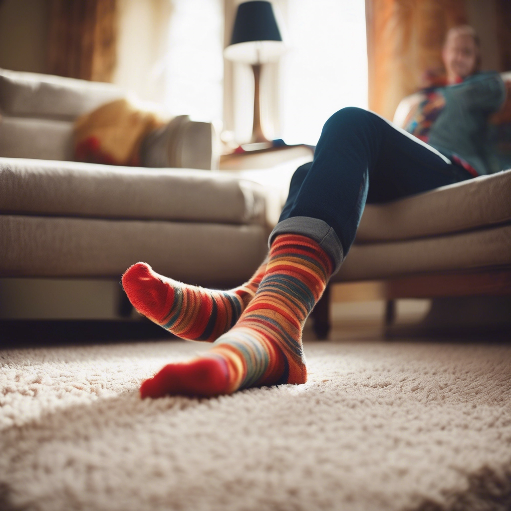 An image of feet on carpet & underpad