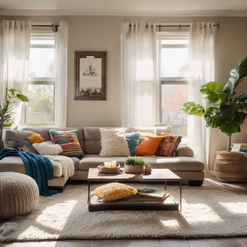 An image of a living room with carpet & underpad