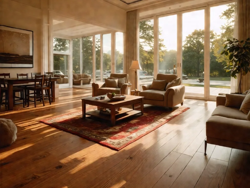 Hardwood Flooring - Hardwood flooring in a family room