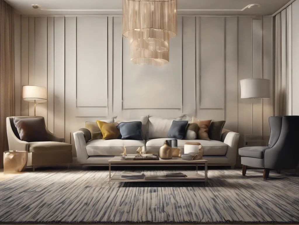 Carpet Pattern - A modern living room with patterned carpet