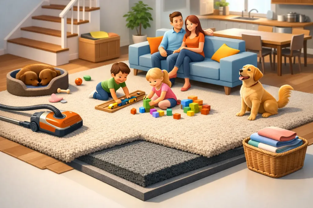 Best Carpet for Busy Households That Lasts
